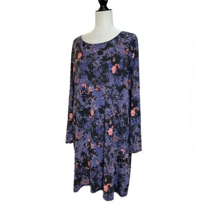 Peruvian Connection Floral Midi Dress Long Sleeve